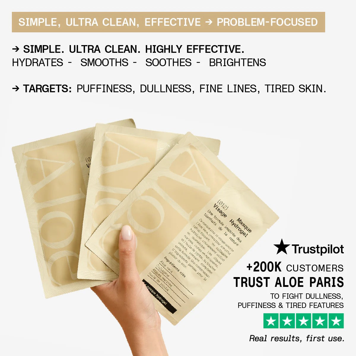 French Formulated depuffing Under-Eye Patches — 98% natural